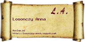 Losonczy Anna névjegykártya